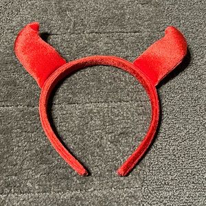 Red Velvet Devil Horns Headband Stuffed Plush Cosplay Costume Halloween Satan